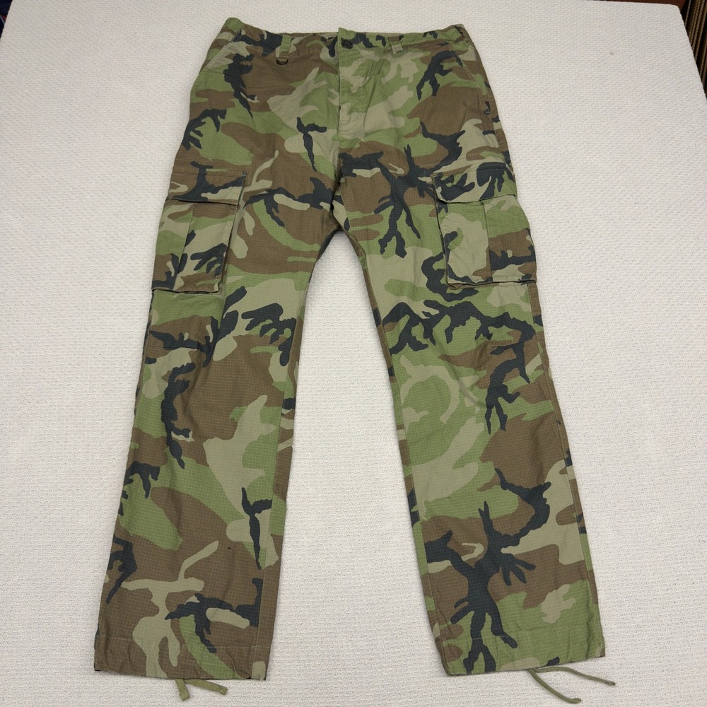 Nike SB Camo Cargo Pants Mens 34 Woodland Ripstop Skateboarding Flex FTM